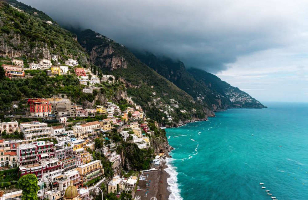 Kaart Italië Amalfi kust: route, afstanden en vervoer